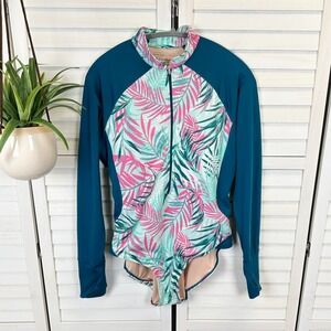 NWOT Coolibar Escalante High Neck Swimsuit Long Sleeve UPF 50+ One Piece Size XL